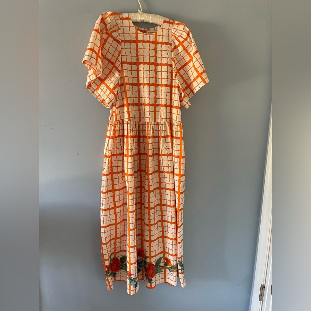 RHODE “Claude” Cotton Maxi Dress in Ravello